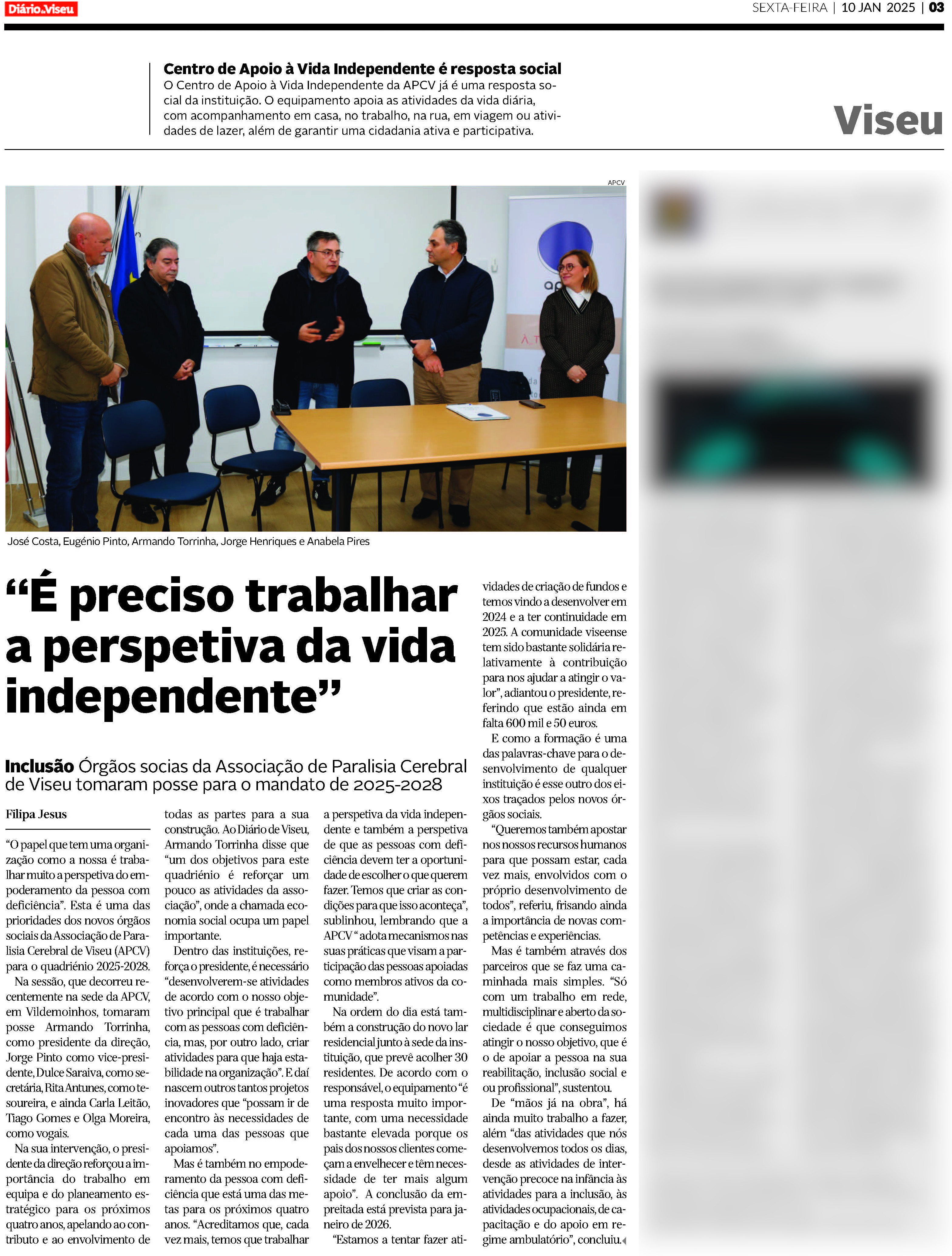 Órgãos socias da Associação de Paralisia Cerebral de Viseu tomaram posse para o mandato de 2025-2028